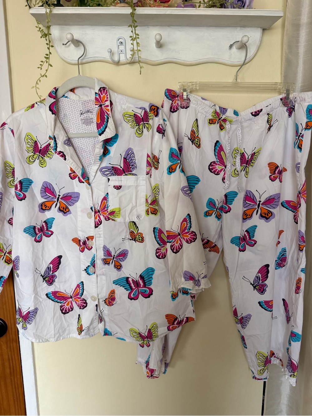 Nick & Nora 100% Cotton Butterfly Printed Pajamas Set